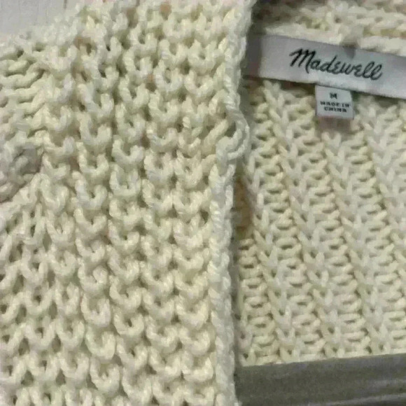 Madewell textured stitch, chunky knit button front cardigan sz MED. fall classic - Picture 12 of 12